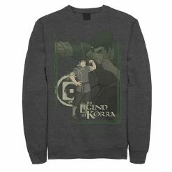 Licensed Character Men's The Legend Of Korra Bolin Collage Poster Graphic Fleece Pullover Charcoal Heather -Licensed Character Shop unnamed file 27693