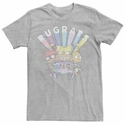 Licensed Character Men's RugRats Group Shot Faded Logo Tee Light Blue