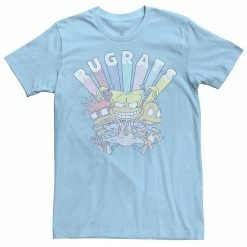 Licensed Character Men's RugRats Group Shot Faded Logo Tee Light Blue -Licensed Character Shop unnamed file 27740