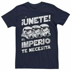 Licensed Character Men's Star Wars Unete El Imperio Te Necesita Stormtrooper Faded Portrait Tee Navy -Licensed Character Shop unnamed file 28113