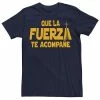 Licensed Character Men's Star Wars Que La Fuerza Te Acompane Yellow Text Tee Black -Licensed Character Shop unnamed file 28116