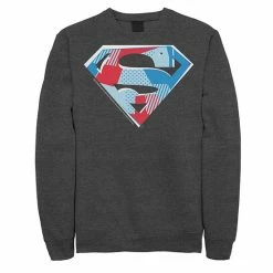 Licensed Character Men's DC Comics Superman Cutout Chest Logo Fleece Sweatshirt Charcoal Heather -Licensed Character Shop unnamed file 28142