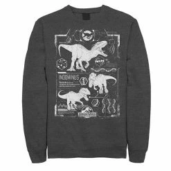 Licensed Character Men's Jurassic World Indominus Rex Schematic Sweatshirt Charcoal Heather -Licensed Character Shop unnamed file 28145