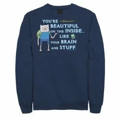 Licensed Character Men's Adventure Time Finn You're Beautiful On The Inside Portrait Fleece Athletic Heather -Licensed Character Shop unnamed file 28154