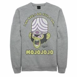 Licensed Character Men's Cartoon Network Mojo Intro "I Am Bad, I Am Evil, I Am... MOJOJOJO" Fleece Charcoal Heather -Licensed Character Shop unnamed file 28157