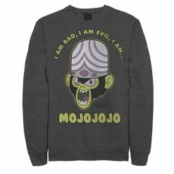 Licensed Character Men's Cartoon Network Mojo Intro "I Am Bad, I Am Evil, I Am... MOJOJOJO" Fleece Charcoal Heather -Licensed Character Shop unnamed file 28158