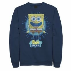 Licensed Character Men's Nickelodeon SpongeBob SquarePants Bob Rays Spanish Sweatshirt Navy -Licensed Character Shop unnamed file 28161