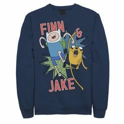 Licensed Character Men's Cartoon Network Adventure Time Finn & Jake Kapows Fleece Charcoal Heather -Licensed Character Shop unnamed file 28165