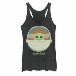 Licensed Character Juniors' Star Wars The Mandalorian The Child Bassinet Portrait Tank Top Black Heather -Licensed Character Shop unnamed file 28173