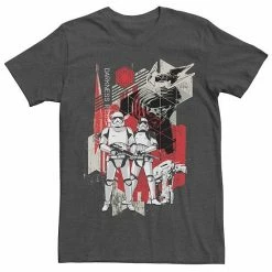 Licensed Character Men's Star Wars First Order Troopers Darkness Rises Poster Tee Charcoal Heather