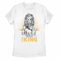 Licensed Character Juniors' Disney's The Lion King Group Shot Sketched Tee Shirt Black -Licensed Character Shop unnamed file 28194