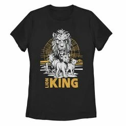 Licensed Character Juniors' Disney's The Lion King Group Shot Sketched Tee Shirt Black -Licensed Character Shop unnamed file 28195