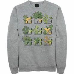 Licensed Character Men's MTV Mtve Succulents Plants Logo Sweatshirt Kelly -Licensed Character Shop unnamed file 28267