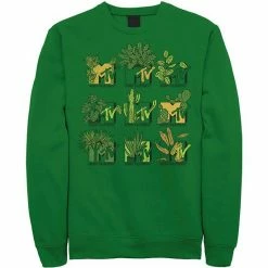 Licensed Character Men's MTV Mtve Succulents Plants Logo Sweatshirt Kelly -Licensed Character Shop unnamed file 28269