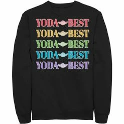 Licensed Character Men's Star Wars Pride Yoda Best Rainbow Text Stack Sweatshirt Red -Licensed Character Shop unnamed file 28273