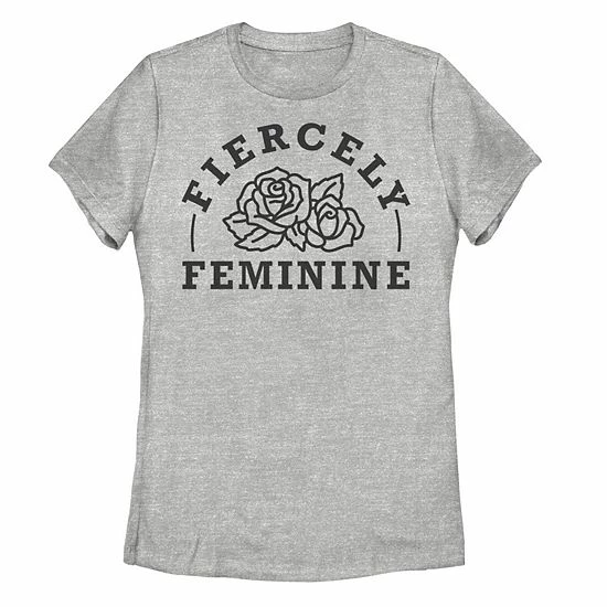 Licensed Character Juniors Fiercely Feminine Floral Text Tee Red 4 Licensed Character Juniors Fiercely Feminine Floral Text Tee Red - Image 2