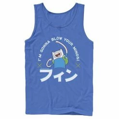 Licensed Character Men's Adventure Time Finn I'm Gonna Blow Your Minds Kanji Portrait Tank Navy -Licensed Character Shop unnamed file 28321