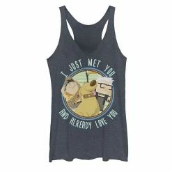 Licensed Character Disney / Pixar's Up Juniors' Russell Carl Dug "I Just Met You And Love You" Tank Top Royal Heather