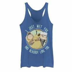 Licensed Character Disney / Pixar's Up Juniors' Russell Carl Dug "I Just Met You And Love You" Tank Top Royal Heather -Licensed Character Shop unnamed file 28477