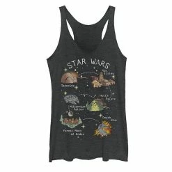 Licensed Character Juniors' Star Wars Vibrant Pop Art Map Tank Top Navy Heather