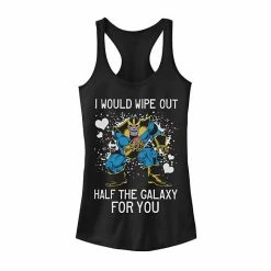 Licensed Character Juniors' Marvel Thanos Half The Galaxy Valentine Tank Top Black -Licensed Character Shop unnamed file 28492