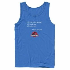 Licensed Character Men's Jurassic Park Life Finds A Way Quote Tank Royal 9 Licensed Character Men's Jurassic Park Life Finds A Way Quote Tank Royal -Licensed Character Shop unnamed file 28497