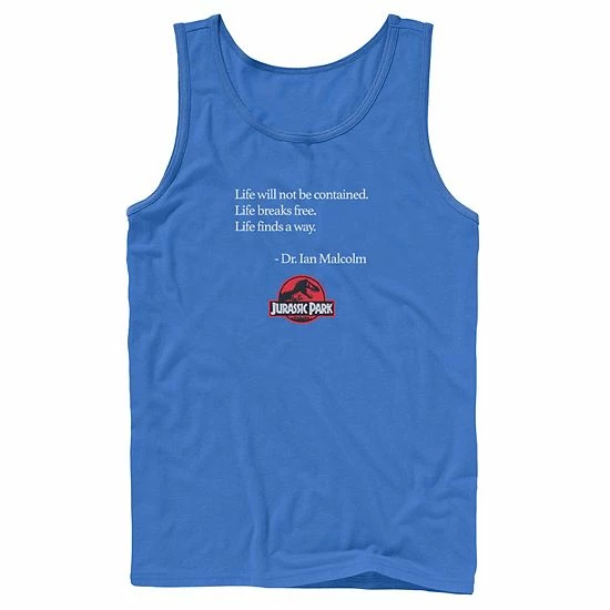 Licensed Character Men's Jurassic Park Life Finds A Way Quote Tank Royal 6 Licensed Character Men's Jurassic Park Life Finds A Way Quote Tank Royal - Image 4