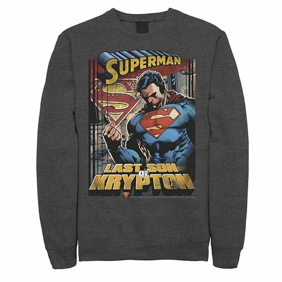 Licensed Character Men's DC Comics Superman Last Son Of Krypton Text Poster Sweatshirt Black 5 Licensed Character Men's DC Comics Superman Last Son Of Krypton Text Poster Sweatshirt Black - Image 3