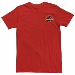 Licensed Character Men's Jurassic Park Logo Red & Yellow Pocket Tee
