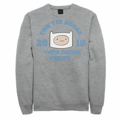 Licensed Character Men's Adventure Time Finn The Human Youth Culture Forever Fleece Graphic Pullover Charcoal Heather -Licensed Character Shop unnamed file 28551