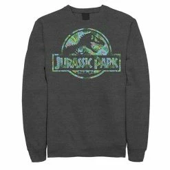 Licensed Character Men's Jurassic Park Tropical Tree Fill Fossil Logo Fleece Charcoal Heather -Licensed Character Shop unnamed file 28561