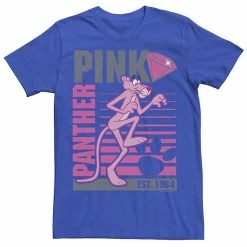 Licensed Character Men's Pink Panther Lined Portrait Tee Navy Htr
