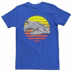 Licensed Character Men's Star Wars Millennium Falcon Retro Sunset Tee Royal -Licensed Character Shop unnamed file 28576