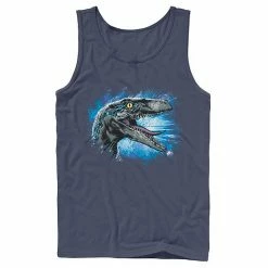 Licensed Character Men's Jurassic World Blue Raptor Splatter Tank Royal