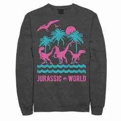 Licensed Character Men's Jurassic World Two Dinosaur Beach Retro Sweatshirt Black -Licensed Character Shop unnamed file 28586