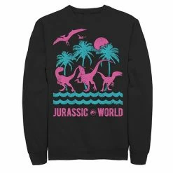 Licensed Character Men's Jurassic World Two Dinosaur Beach Retro Sweatshirt Black -Licensed Character Shop unnamed file 28588