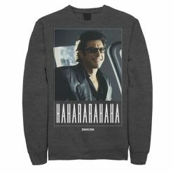 Licensed Character Men's Jurassic Park Ian Malcolm Hahararahaha Sweatshirt Charcoal Heather -Licensed Character Shop unnamed file 28598