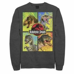 Licensed Character Men's Jurassic Park Four Different Dinosaur Faces Sweatshirt Black -Licensed Character Shop unnamed file 28603