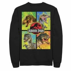 Licensed Character Men's Jurassic Park Four Different Dinosaur Faces Sweatshirt Black -Licensed Character Shop unnamed file 28604