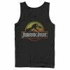 Licensed Character Men's Jurassic Park Firey Sunset Logo Tank Top Black