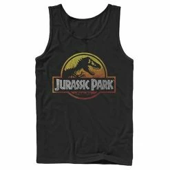 Licensed Character Men's Jurassic Park Firey Sunset Logo Tank Top Black