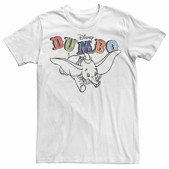 Licensed Character Men's Disney Dumbo Retro Flying Circus Title Tee White 5 Licensed Character Men's Disney Dumbo Retro Flying Circus Title Tee White - Image 3