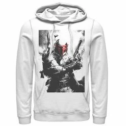 Licensed Character Men's Star Wars Boba Fett Faded Action Portrait Poster Hoodie White -Licensed Character Shop unnamed file 28625