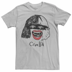 Licensed Character Men's Disney Cruella Look Fabulous Sketch Tee Silver -Licensed Character Shop unnamed file 28629