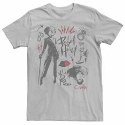 Licensed Character Men's Disney Cruella Rebel Heart Collage Sketches Tee Silver -Licensed Character Shop unnamed file 28636