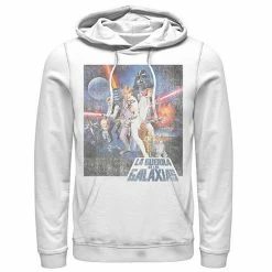 Licensed Character Men's Star Wars La Guerra De Las Galaxias Faded Poster Hoodie White -Licensed Character Shop unnamed file 28648