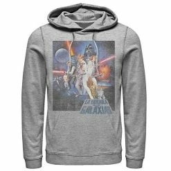 Licensed Character Men's Star Wars La Guerra De Las Galaxias Faded Poster Hoodie White -Licensed Character Shop unnamed file 28649