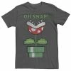 Licensed Character Men's Nintendo Super Mario Piranha Plant Oh Snap Vintage Tee Charcoal Heather -Licensed Character Shop unnamed file 2872