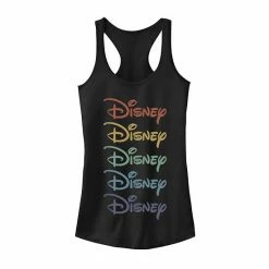 Licensed Character Juniors' Disney Stacked Rainbow Tank Black Heather -Licensed Character Shop unnamed file 28723