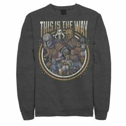 Licensed Character Men's Star Wars The Mandalorian Group Shot This Is The Way Sweatshirt Black -Licensed Character Shop unnamed file 28725